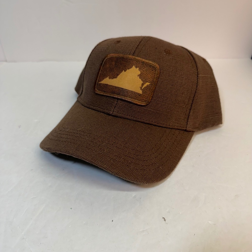 Econscious Mens Brown Hemp Cotton Virginia State Patch Snapback Baseball Hat